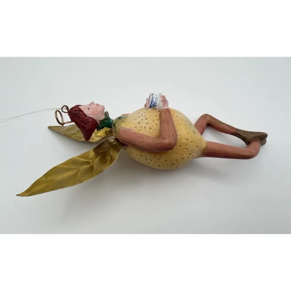 Dept 56 Tutti Frutti Lemon Fairy Christmas Ornament Patience Brewster 5.5”